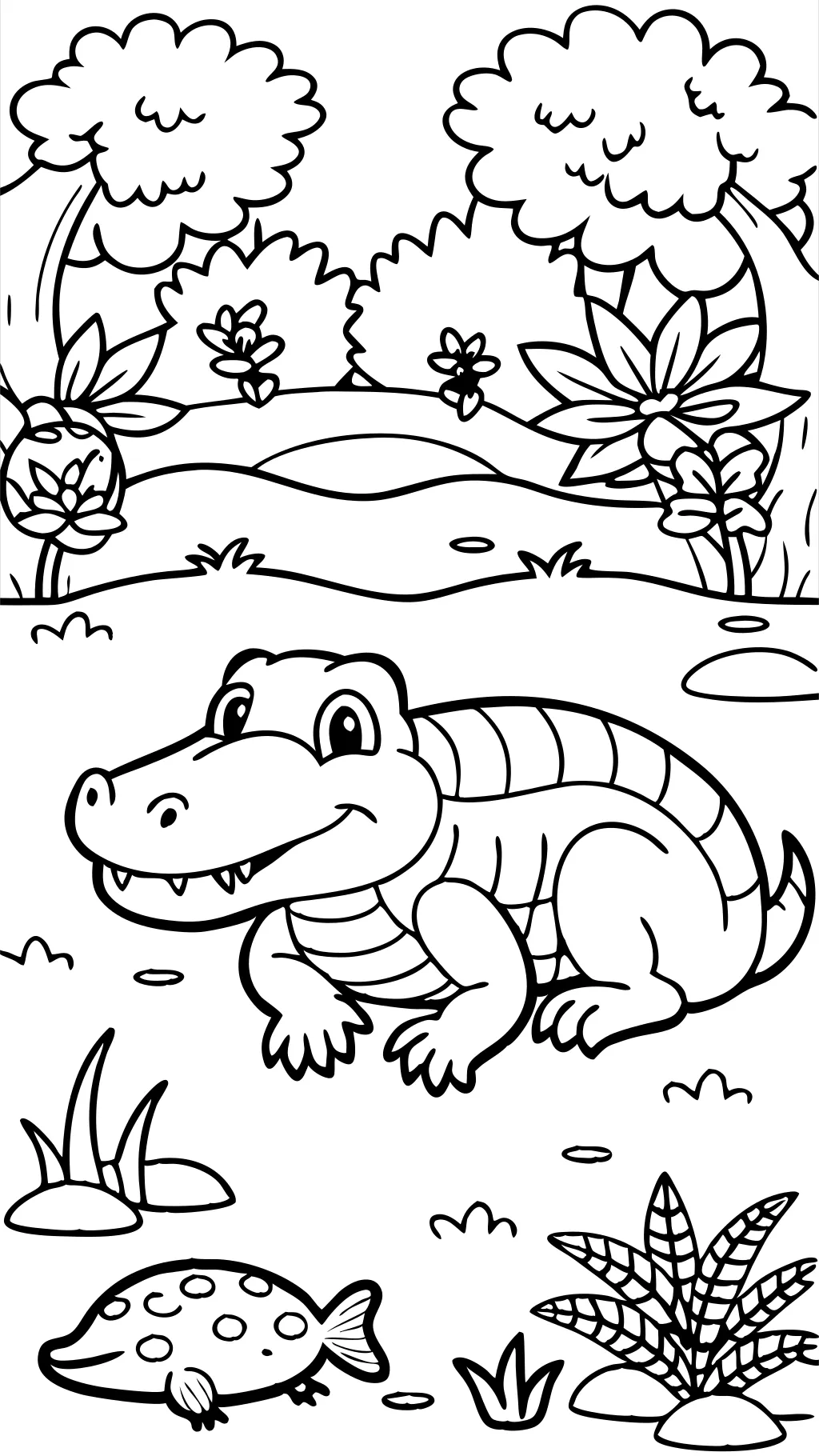 alligator coloring page printable